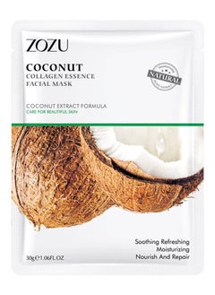 Zozu 10 Pcs Coconut Collagen Essence Facial Mask Set Soothing Refreshing Nourishing Moisturizing Repairing Skincare Face Mask Sheet for Women and Men Hydrating Skin care Facial Sheet Masks with Coconut Extract  - Image 2