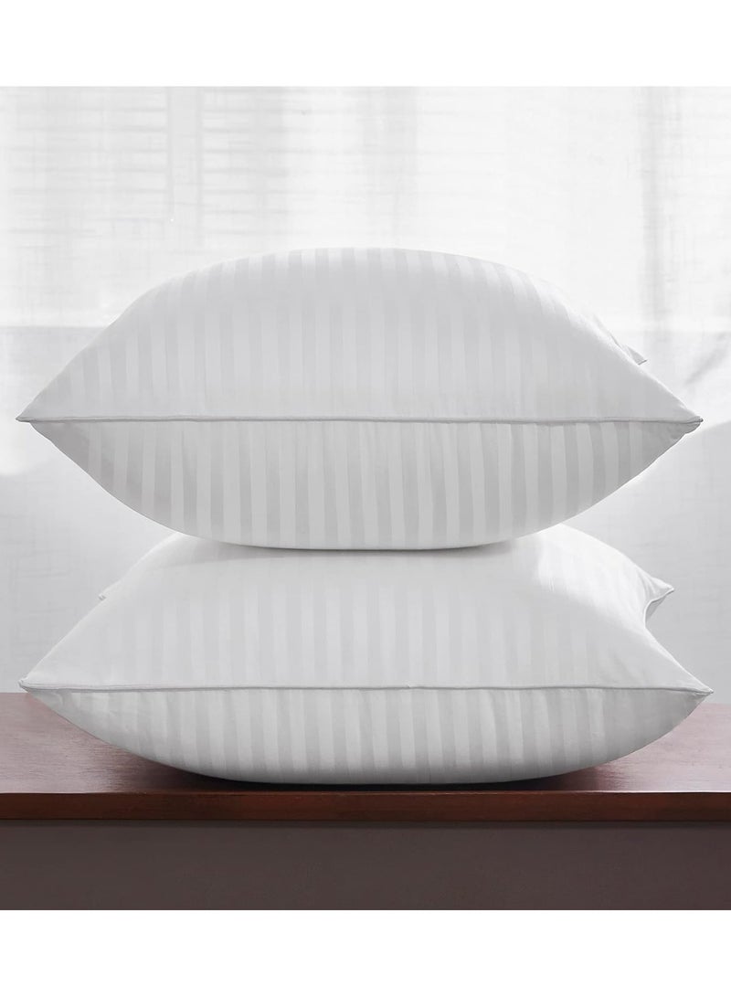 إي وورلد طقم من 4 وسائد قطنية، 400 خيط، وسادة مزخرفة بخطوط ريفية لتزيين المنزل في غرف المعيشة، الفناء، الأرائك والكراسي، متوفرة بـ 5 ألوان و 2 من الأحجام. - Image 2