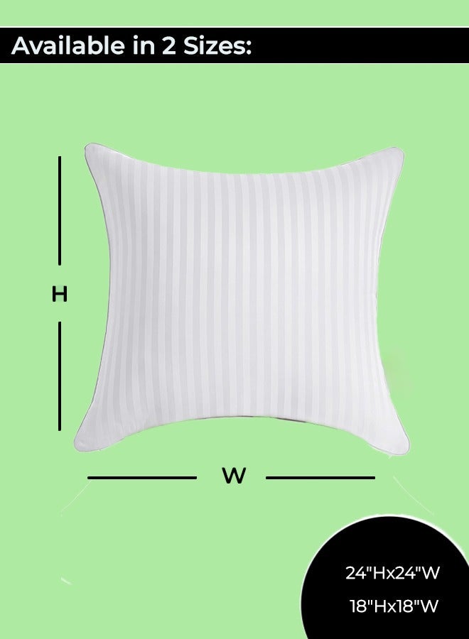 إي وورلد طقم من 4 وسائد قطنية، 400 خيط، وسادة مزخرفة بخطوط ريفية لتزيين المنزل في غرف المعيشة، الفناء، الأرائك والكراسي، متوفرة بـ 5 ألوان و 2 من الأحجام. - Image 4