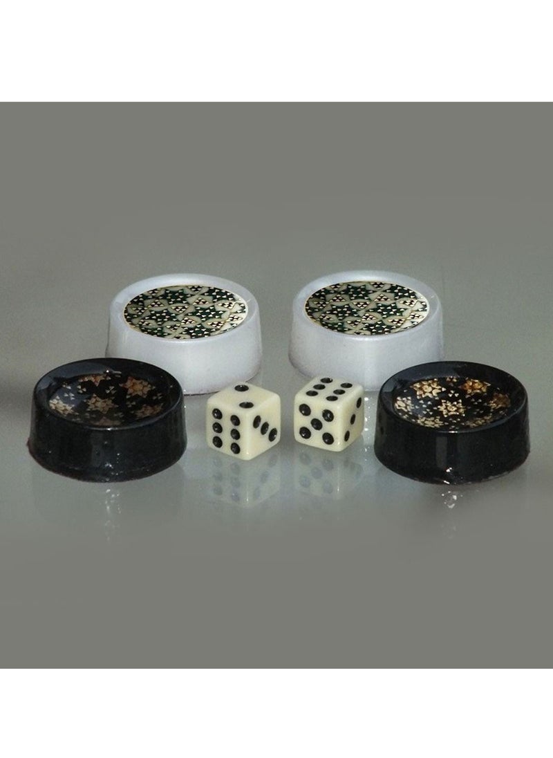 Handmade Persian Khatam Chess Set with Backgammon and Marble Stone Pieces – A Timeless Masterpiece 50x50cm