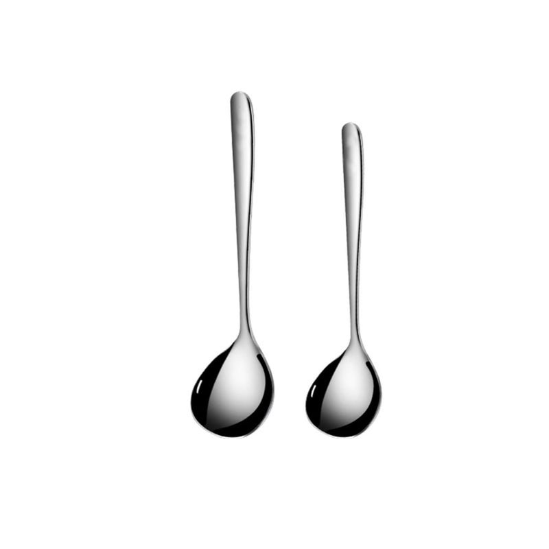 Long Handle Stainless Steel Soup Ladle and Serving Spoon Set 2Pcs Kitchen Utensils - Image 2