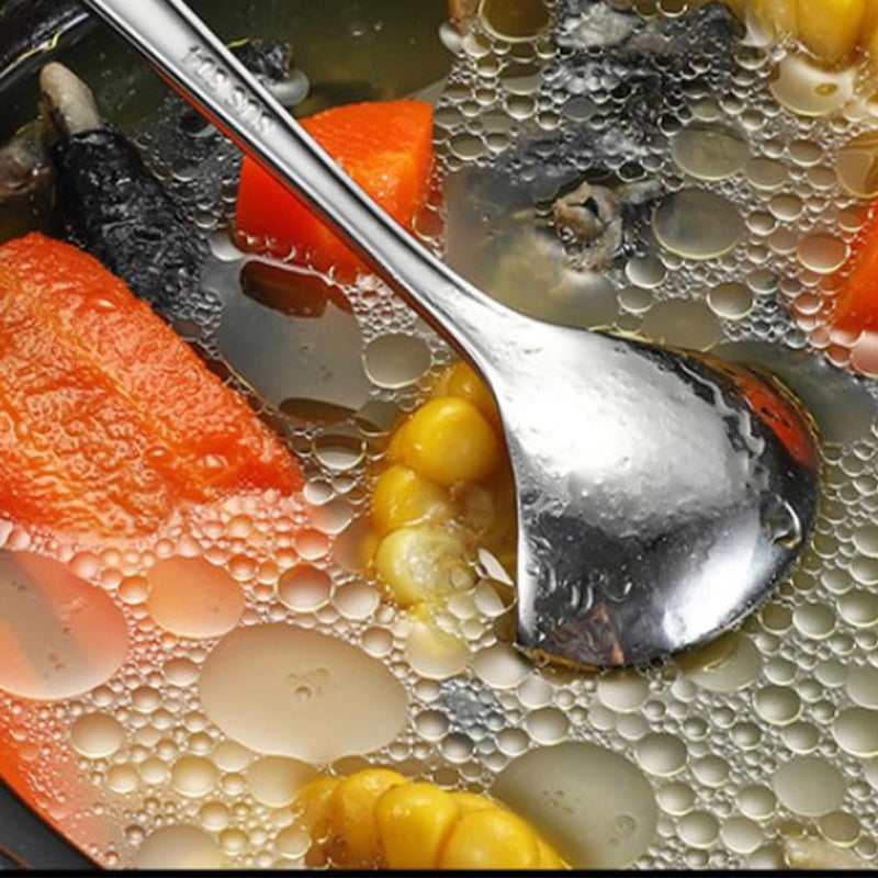 Long Handle Stainless Steel Soup Ladle and Serving Spoon Set 2Pcs Kitchen Utensils - Image 5