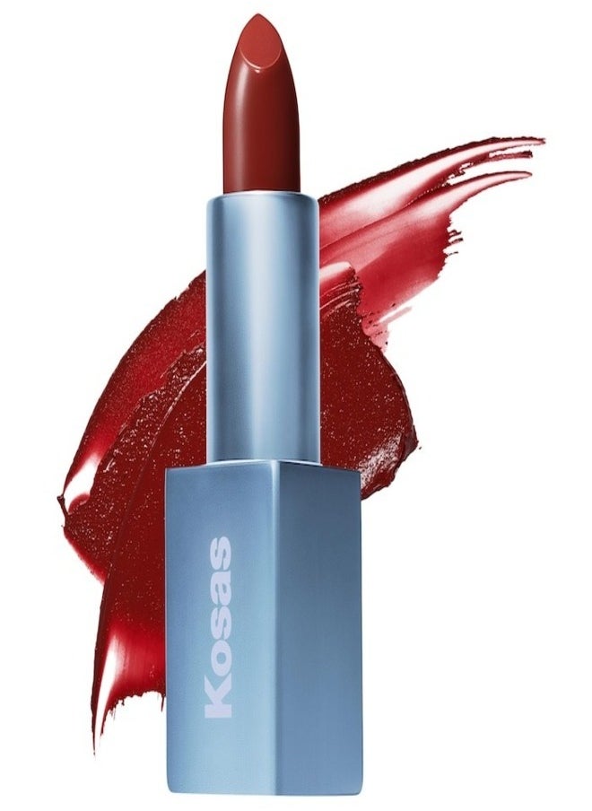 Kosas Kosas Weightless Satin Lip Color - Deep Talks - Neutral Brick Red Moisturizing Lipstick, 4g  - Image 1