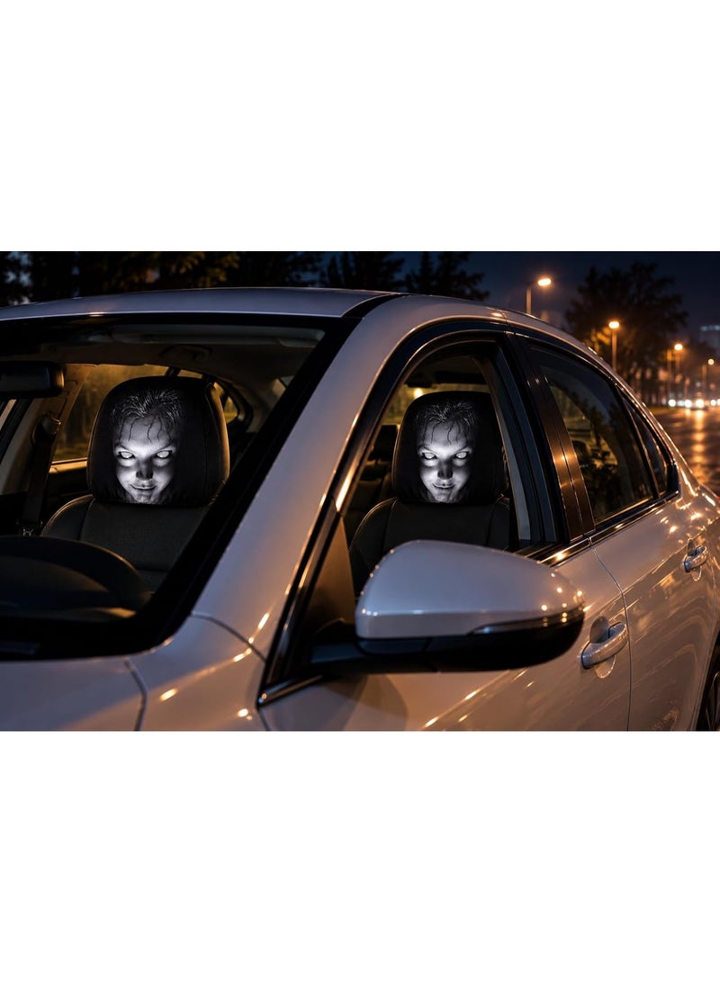 Horror-themed car headrest cover, 4-piece set - Image 3