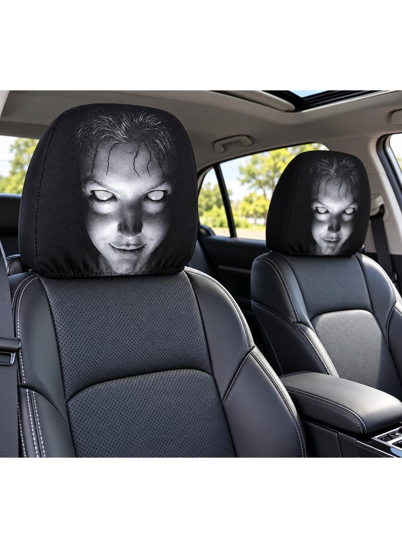 Horror-themed car headrest cover, 4-piece set - Image 4