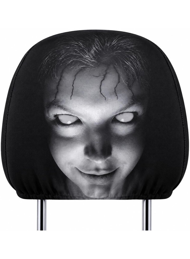 Horror-themed car headrest cover, 4-piece set - Image 1