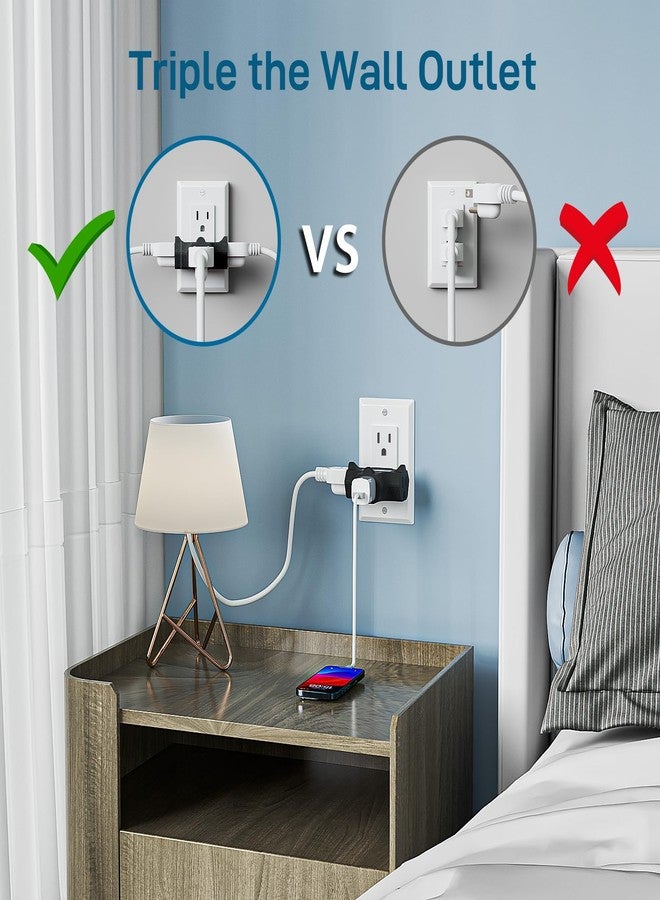 K KASONIC 3-Outlet Grounding Adapter, [UL Listed] Plug Extender, Heavy-Duty Grounded Power Tap - 3 Pack (Black) - Image 4
