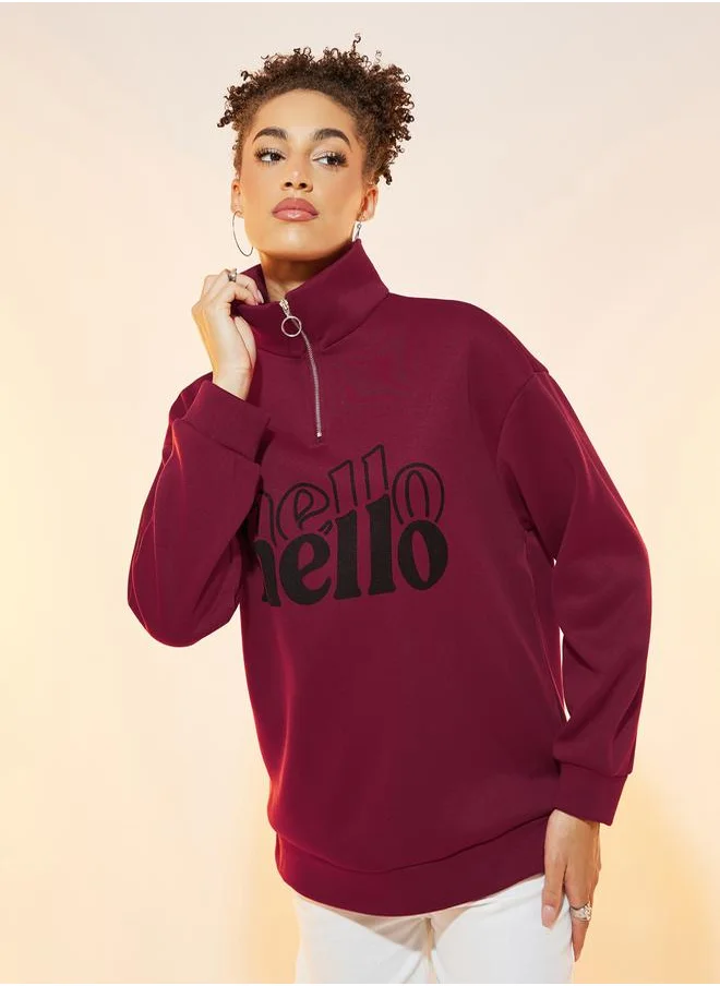 Styli Printed Oversized Sweatshirt