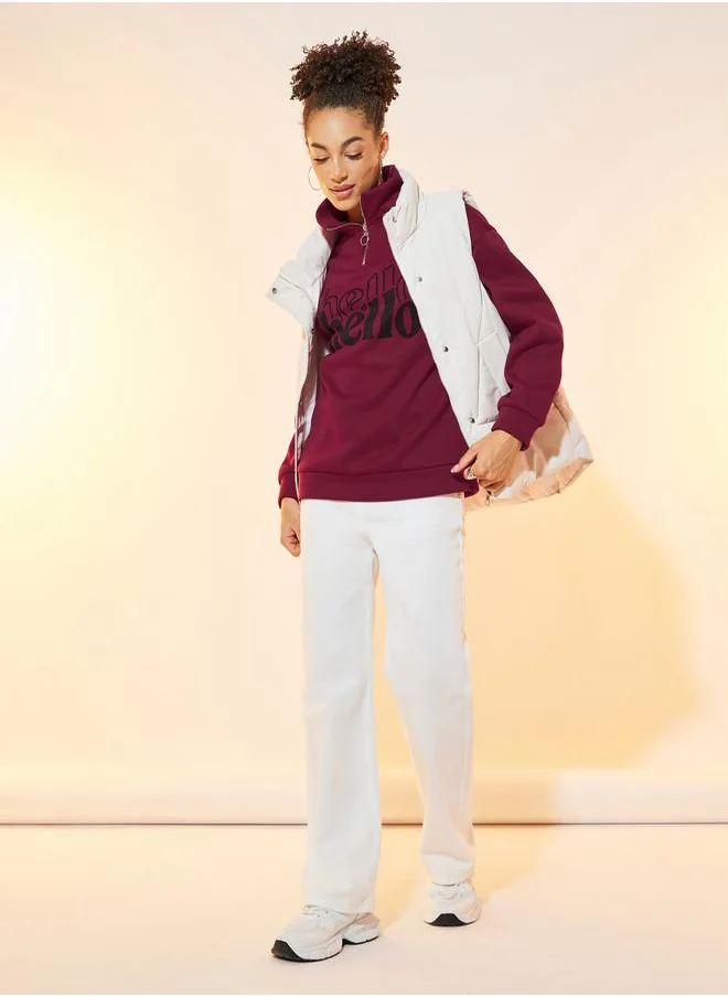 Styli Printed Oversized Sweatshirt