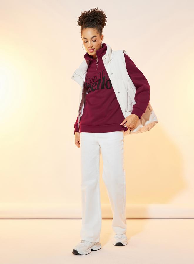 تايك تو سويت شيرت فضفاض مطبع بكتابة - Image 2