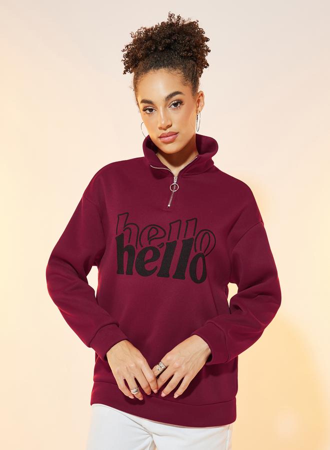 تايك تو سويت شيرت فضفاض مطبع بكتابة - Image 3