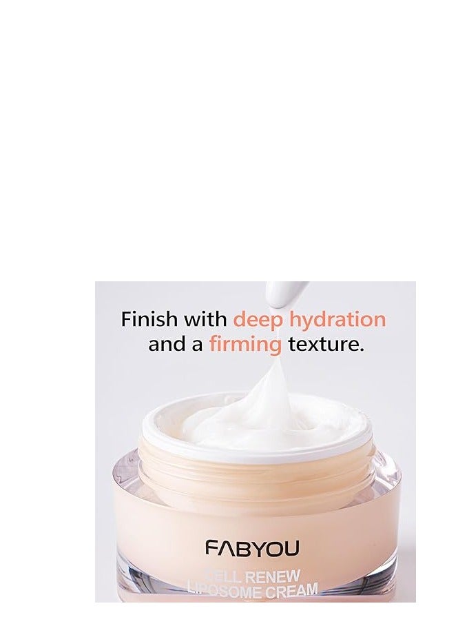 فابيو Cell Renew Liposome Facial Cream 1.69 fl oz - Anti-Aging Moisturizer, 6 EGF (50,000ppm), Peptides & Ceramide Korean Skincare for Elasticity Care, Deep Hydration - Image 2