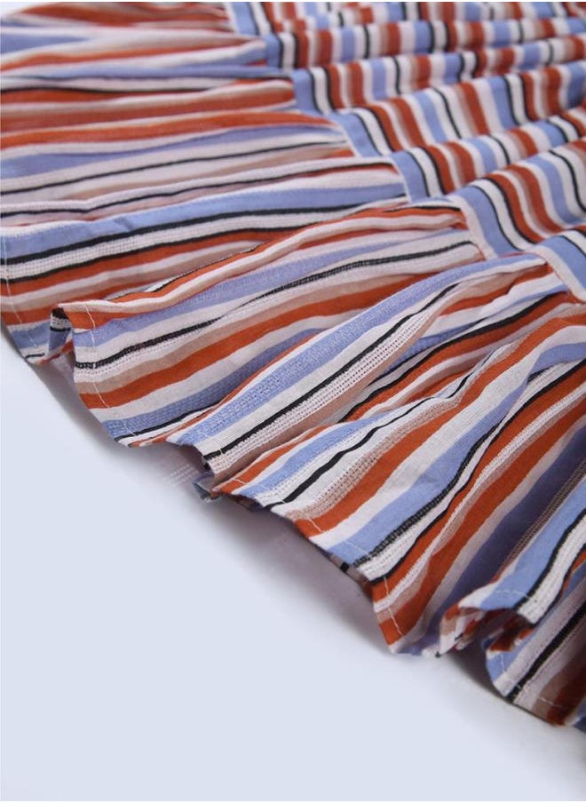 BELLA MODA - Striped Button Detail Dress by Styli - Image 1