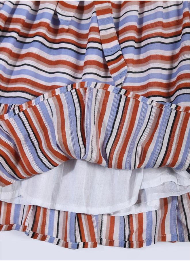 BELLA MODA - Striped Button Detail Dress by Styli - Image 1