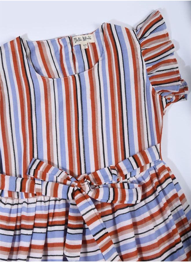 BELLA MODA - Striped Button Detail Dress by Styli - Image 1