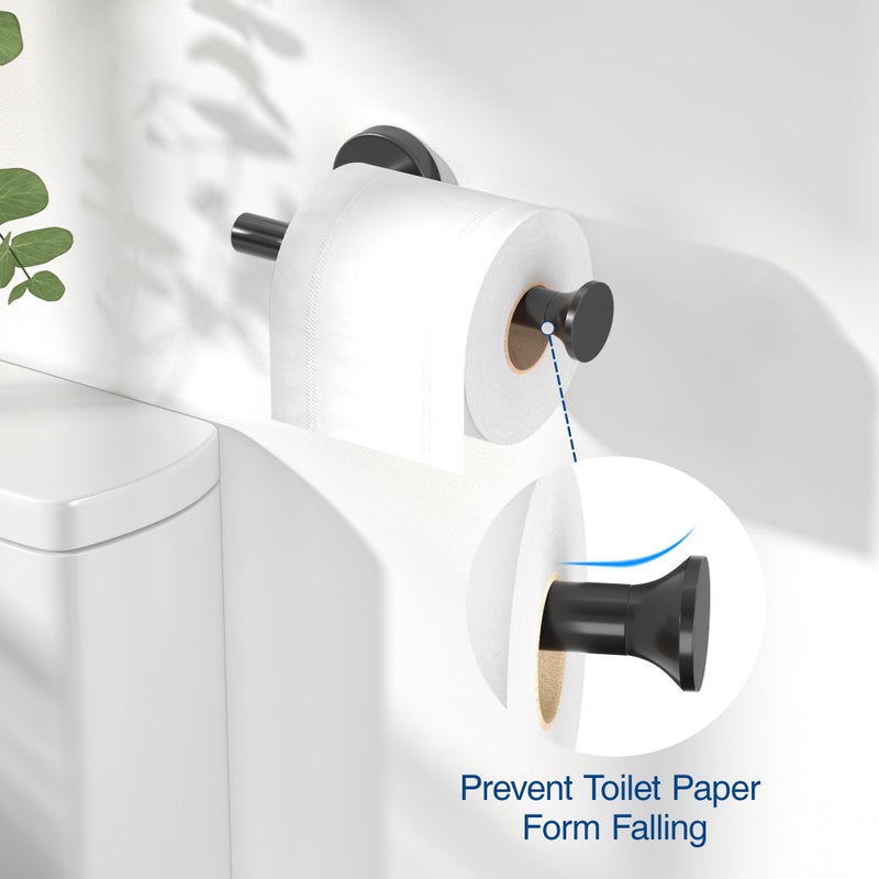 Xfopz Toilet Paper Holder Wall Mount Bathroom Paper Roll Holder Tissue Handle Stainless Steel for Farmhouse Kitchen Matte Black - Image 3