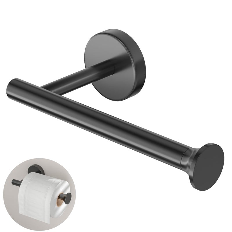 Xfopz Toilet Paper Holder Wall Mount Bathroom Paper Roll Holder Tissue Handle Stainless Steel for Farmhouse Kitchen Matte Black - Image 1