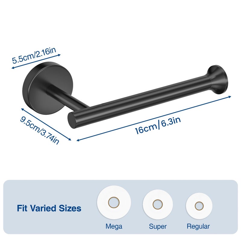 Xfopz Toilet Paper Holder Wall Mount Bathroom Paper Roll Holder Tissue Handle Stainless Steel for Farmhouse Kitchen Matte Black - Image 2