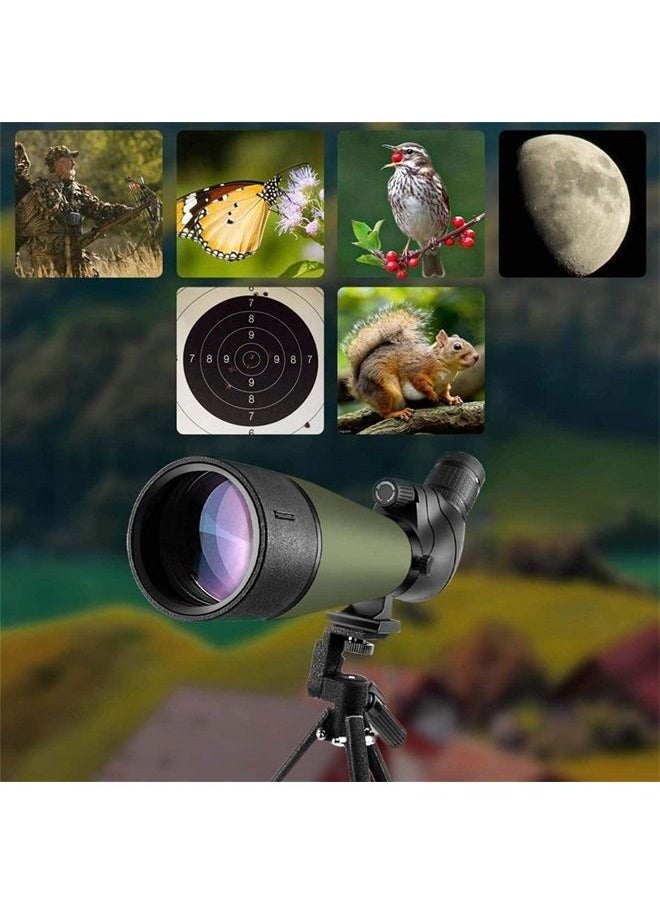 Updated 20-60x80 Spotting Scope with Tripod, Carrying Bag - BAK4 Angled Scope for Target Shooting Hunting Bird Watching Wildlife Scenery (Phone Mount+SLR Mount Compatible with Canon) 1