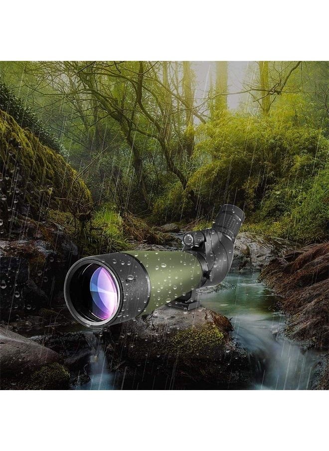 Updated 20-60x80 Spotting Scope with Tripod, Carrying Bag - BAK4 Angled Scope for Target Shooting Hunting Bird Watching Wildlife Scenery (Phone Mount+SLR Mount Compatible with Canon) 1