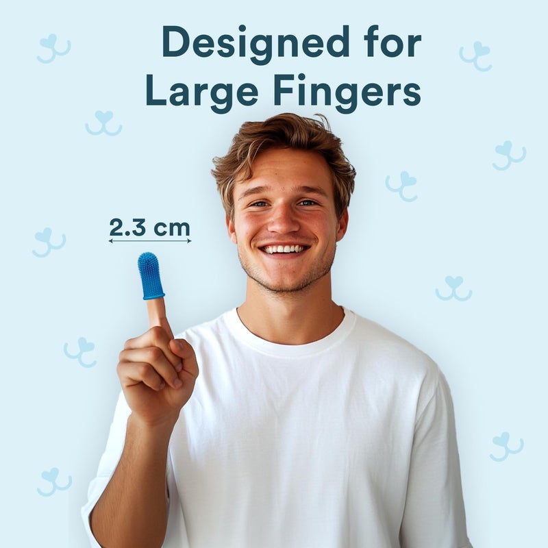 Jasper Large Dog Toothbrush, 360 Degree Pet Tooth Brushing Kit, Cat Toothbrush, Canine Dental Care & Teeth Cleaning Kit, Pet Finger Tooth Brush, Use with Dog Toothpaste, 2-Pack Navy-Blue Large - Image 2