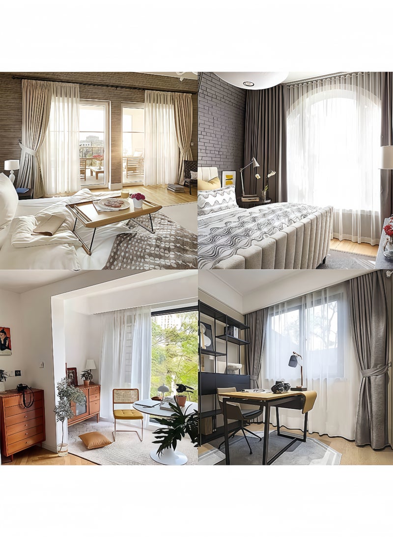 Peachjoy خطاطيف طيات الستائر، 30 قطعة خطاف ودبوس من الفولاذ المقاوم للصدأ للستائر المطوية، 4 دبابيس خطاف طيات للستائر، 4 خطافات ستائر لنوافذ الأبواب والحمام - Image 5