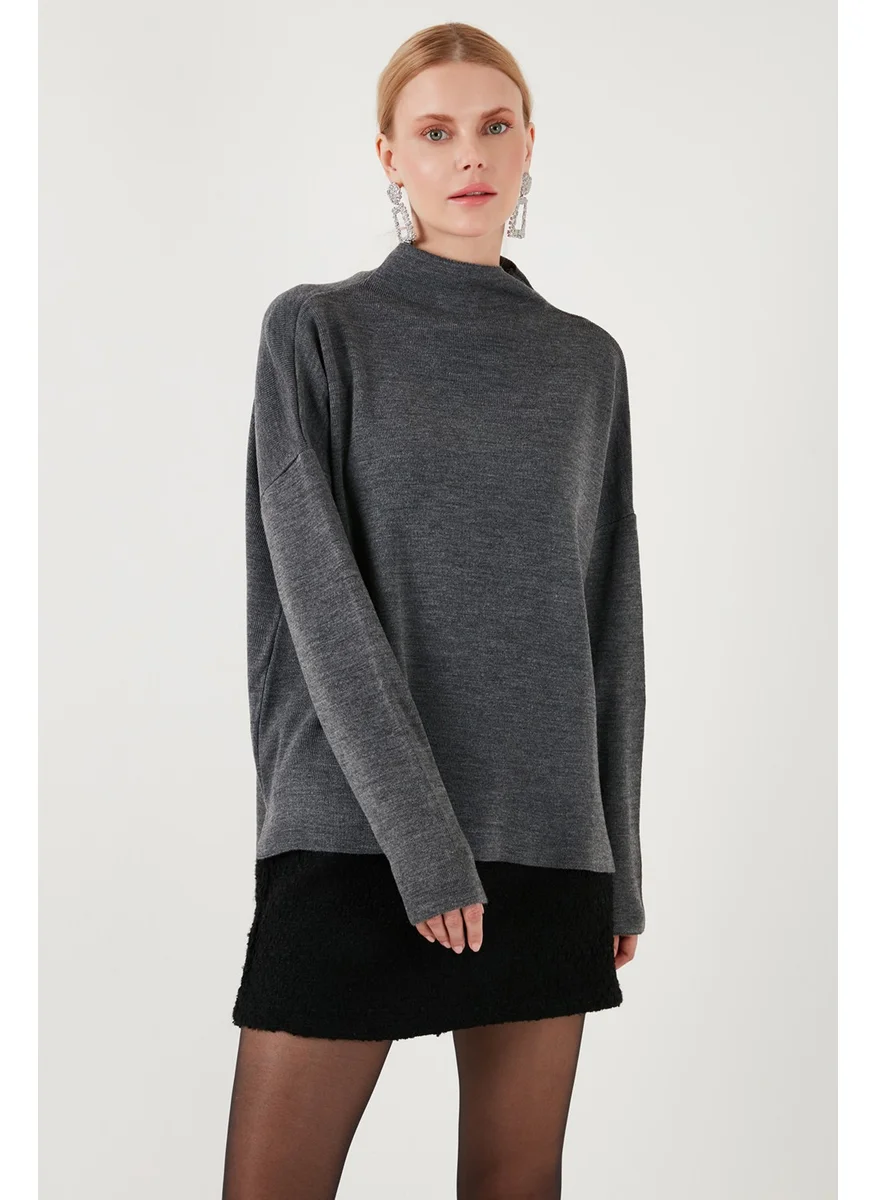 Lela Long Back High Collar Fine Knitwear Sweater Women's Sweater 4615002