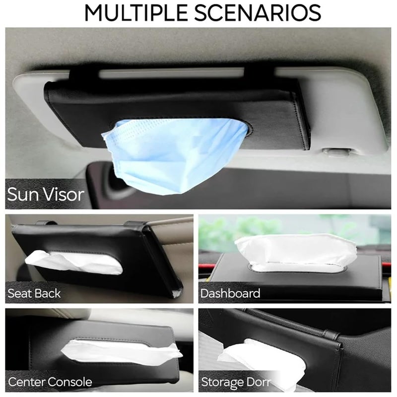 Maharsh Auto Accessories Car Sun Visor Tissue Box Car Back Seat Headrest Hanging Multi-use Tissue Box Durable Premium Elegant Design Paper Napkin Holder Tissue Holder-1pcs - Image 3