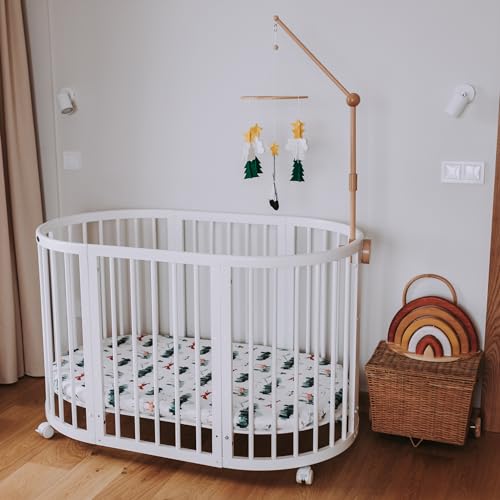 Sorrel + Fern Baby Crib Mobile (Starry Woodland Night w/Garland, Evergreen) - Nursery Decoration Crib Mobile and Baby Shower Gift for Boys & Girls - Image 5