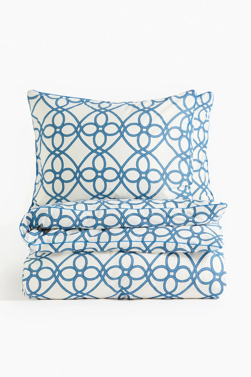 اتش اند ام طقم غطاء لحاف منقوش بمقاس دابل/كينج