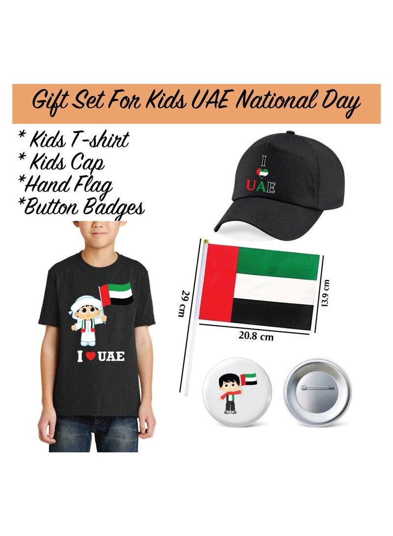 UAE Kids Boys Tshirt  Cap Flag and Badge Combo Pack of 4 - Image 2