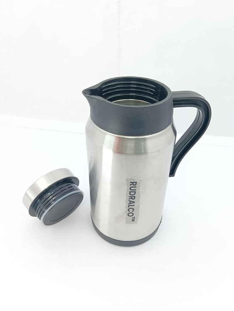 RUDRALCO Stainless Steel 900ml Teapot with Handle Double Wall Vacuum Insulated Thermosteel Carafe BPA Free Jug for TeaCoffee Juice 18 Hours Hot 24 Hours Cold 1 Year Warranty Black - Image 3