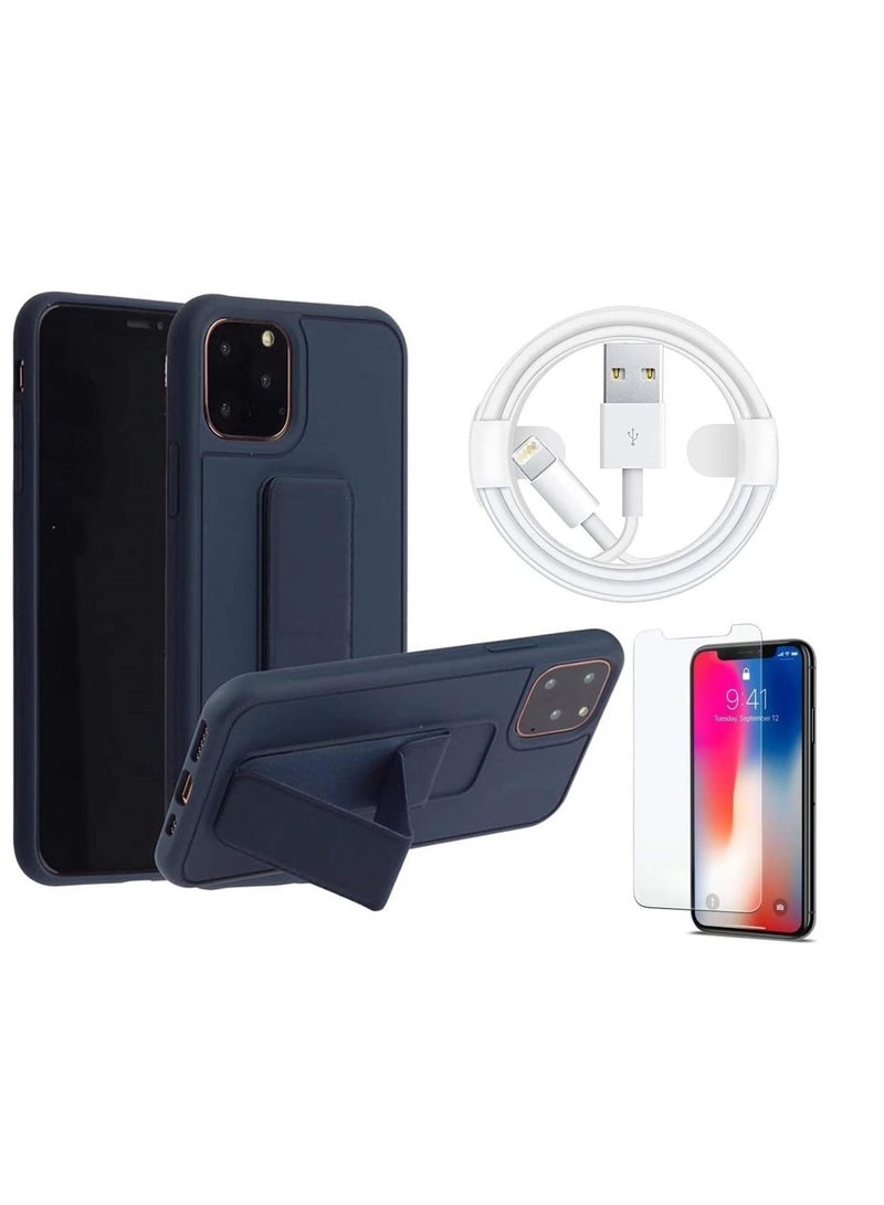 DUSALA Leather Case Cover for Apple iPhone 11 with Charging Cable and Tempered Glass - Image 1