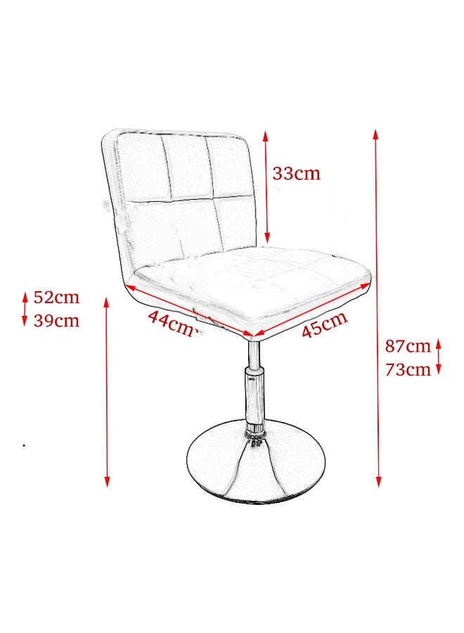 ميبل لديكور المنزل Maple Home Modern PU Leather Up&Down  Swivel Bar Stools Counter Height Chairs Kitchen Home Office Chrome Base Durable Stylish (Black)  - Image 2