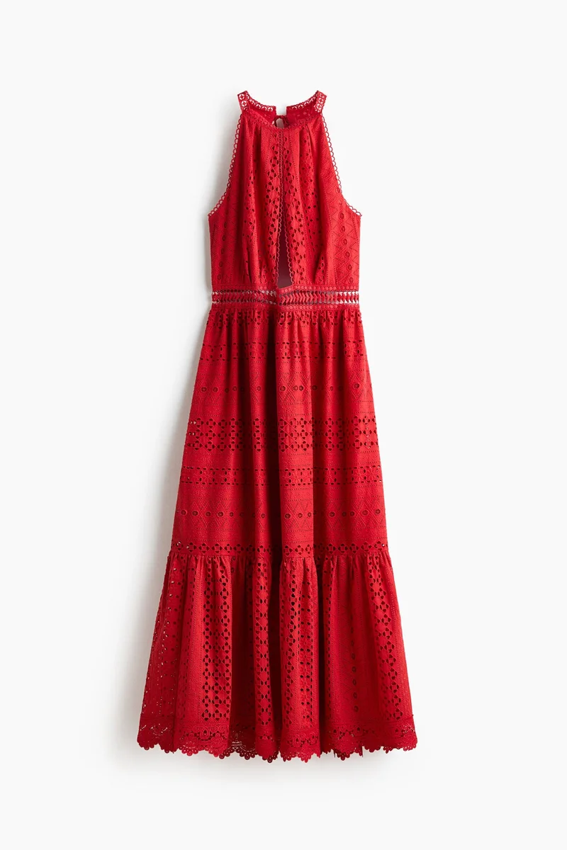 Broderie anglaise cut-out dress
