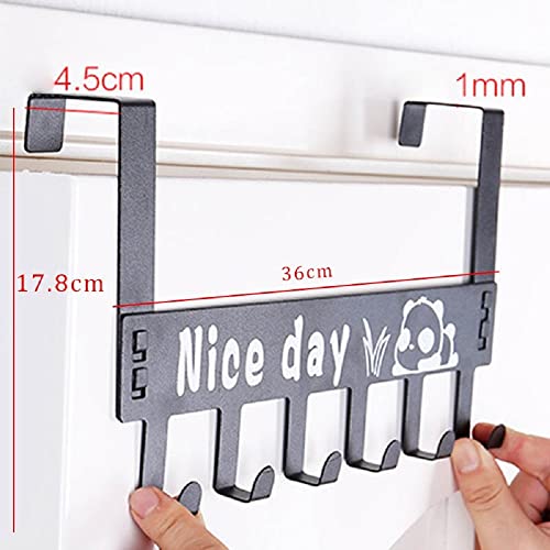 AKRIZA Iron Over The Door Hook (6 Hooks, Black) - Image 2