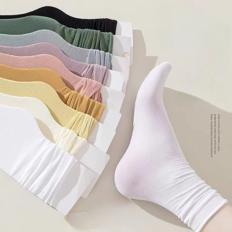 Women Loose Socks for Girls JK Japanese Harajuku Cute Crew Socks Solid Colors Soft Knitting Striped Cotton Velvet Stockings - Image 3