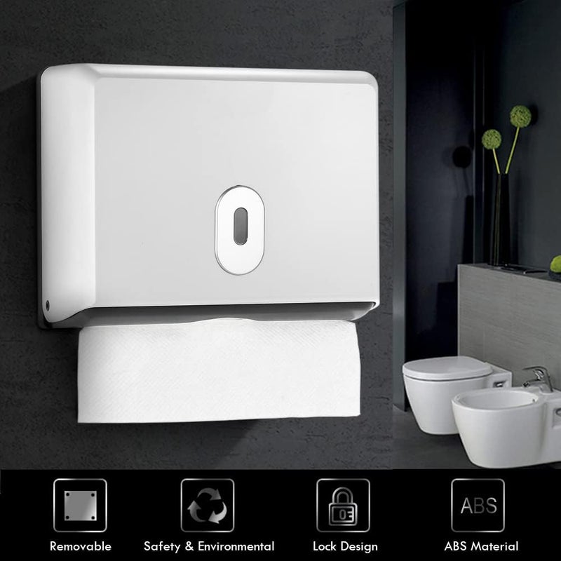 Eacam Wall-mounted Bathroom Tissue Dispenser Tissue Box Holder for Multifold Paper Towels Waterproof Toilet Paper Tissue Dispenser Holder for Hotel Food Service - Image 5
