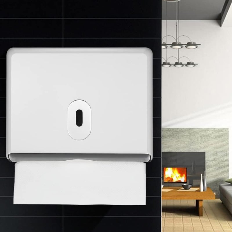 Eacam Wall-mounted Bathroom Tissue Dispenser Tissue Box Holder for Multifold Paper Towels Waterproof Toilet Paper Tissue Dispenser Holder for Hotel Food Service - Image 2
