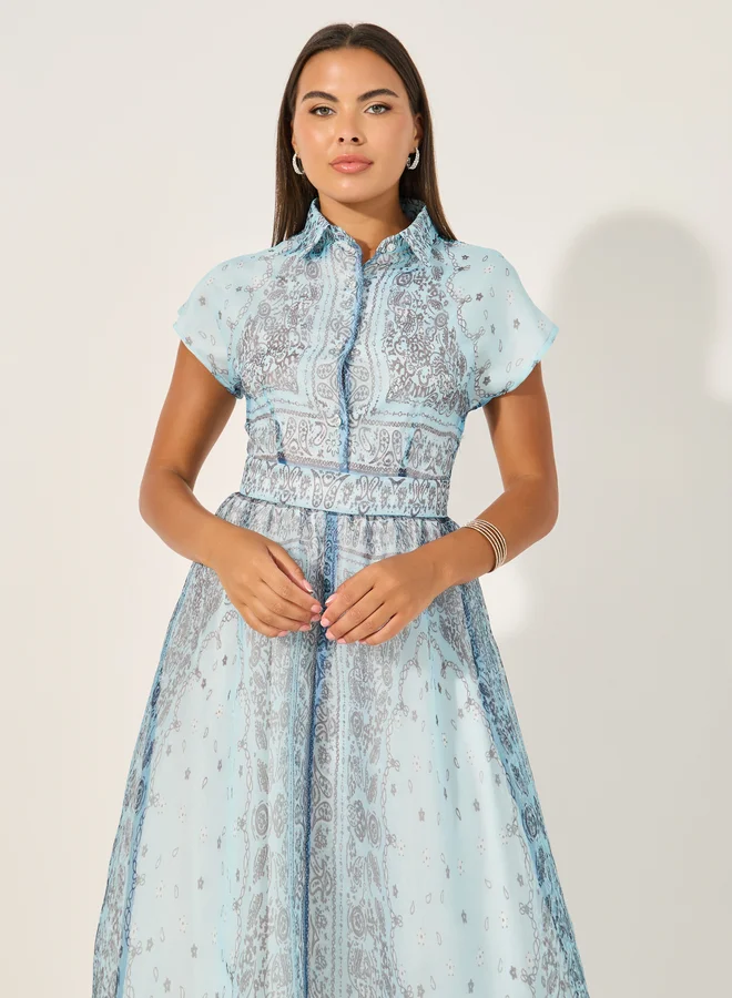 Styli Paisley Print Midi Dress