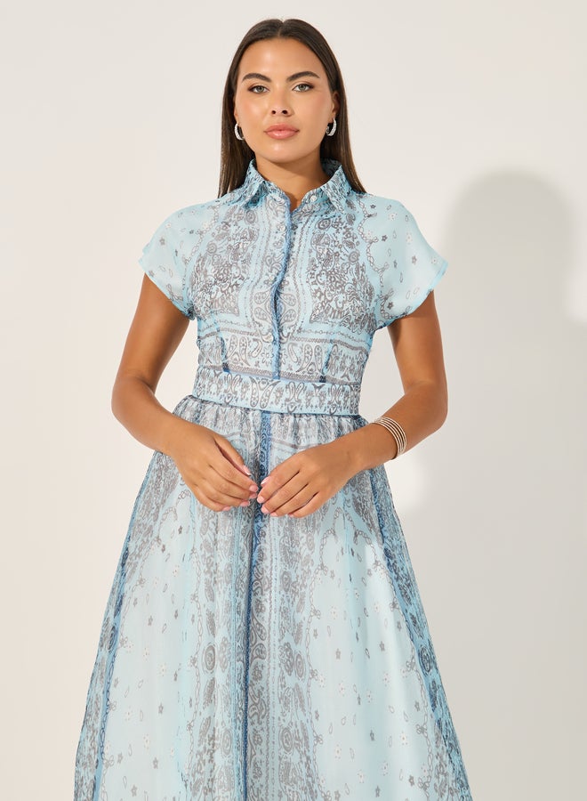 Styli Paisley Print Midi Dress  - Image 3