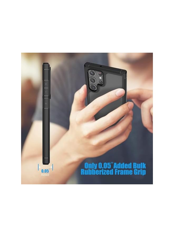 Excefore Case For Samsung Galaxy S22 Ultra 5G 6.8 Inch Anti Fall Shockproof Bumper Protective Phone Slim Fit Cover For Galaxy S22 Ultra Anti Scratch Hard Pc Dark Green - Image 2