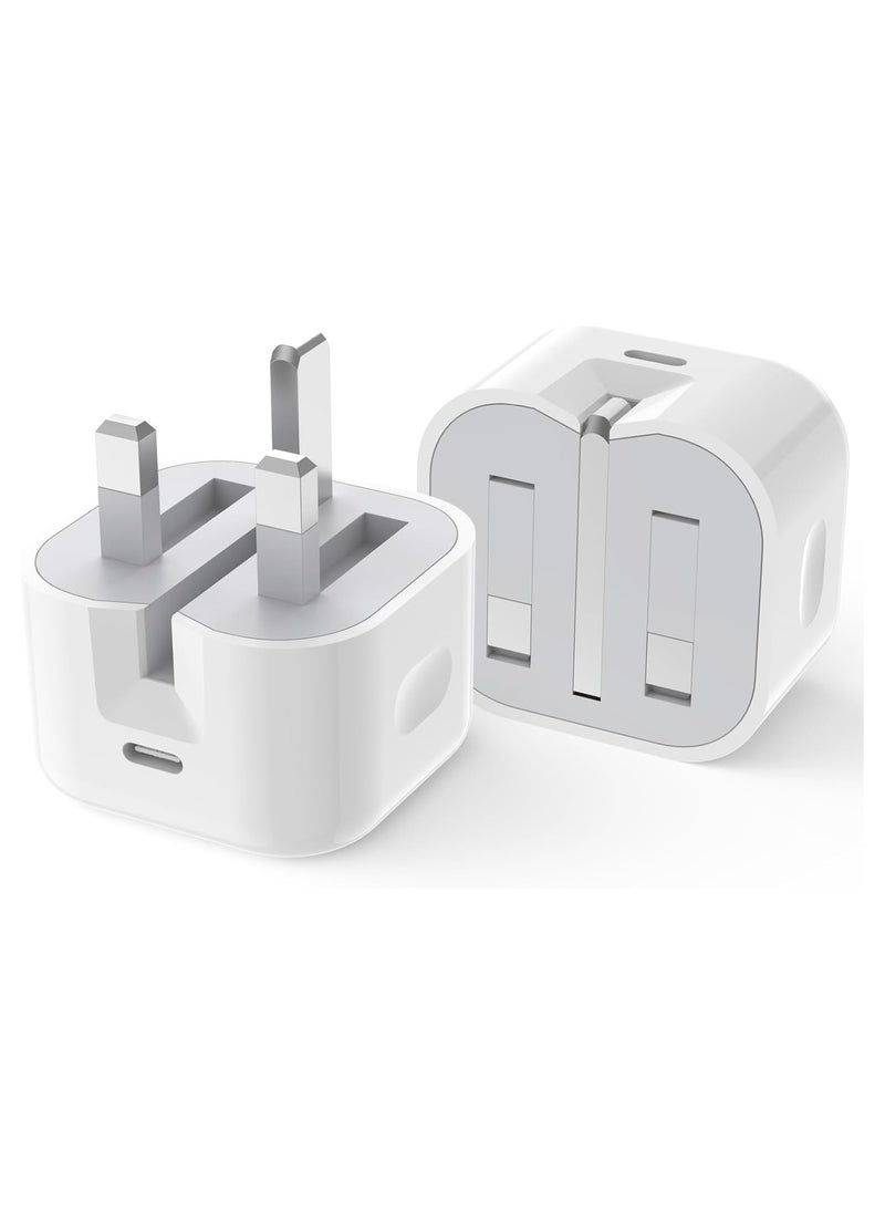 Concretization - USB C Plug Fast Charge【MFI Certified】20W Folding USB C Adapter for iPhone 14/13/12/11/X,iPad, AirPods Pro, Type C Adapter Fast USB C Charger UK Adapter - Image 1