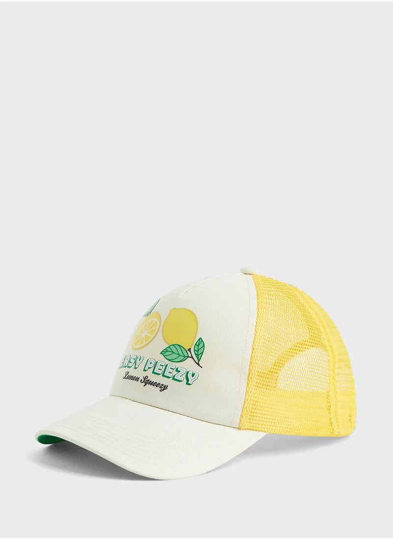 اتش اند ام Logo Detailed Curved Peak Cap