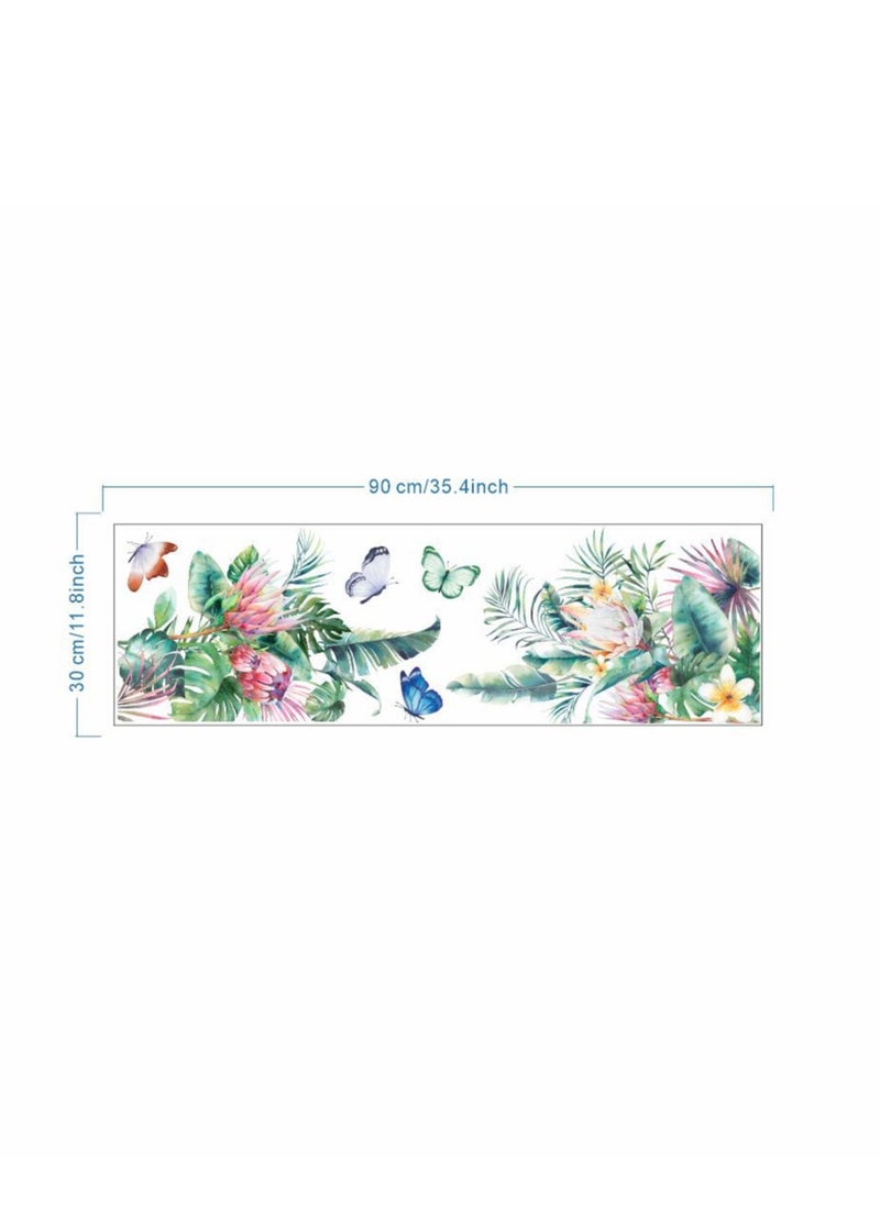 Y&D Tropical Art Fresh Leaf Self-Adhesive Removable Wall Stickers Perfect For Bedroom Corner Skirting In Living Room  - Image 3