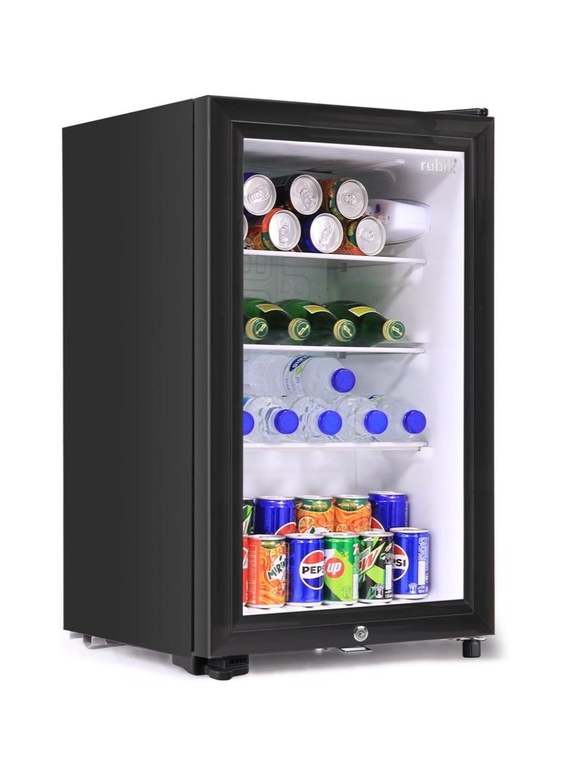 Rubik Mini Fridge Glass Door 62L, With Key Lock, Beverage Cooler for Commercial Use - Image 1