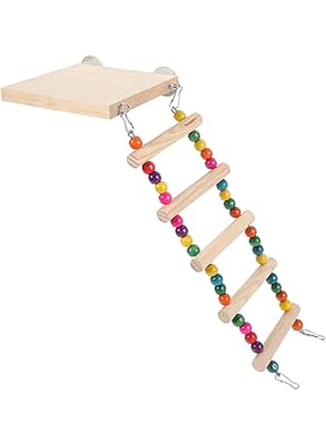 TEHAUX Wooden Bird Climbing Ladder With Swing And Multi Perch Stand - Image 1