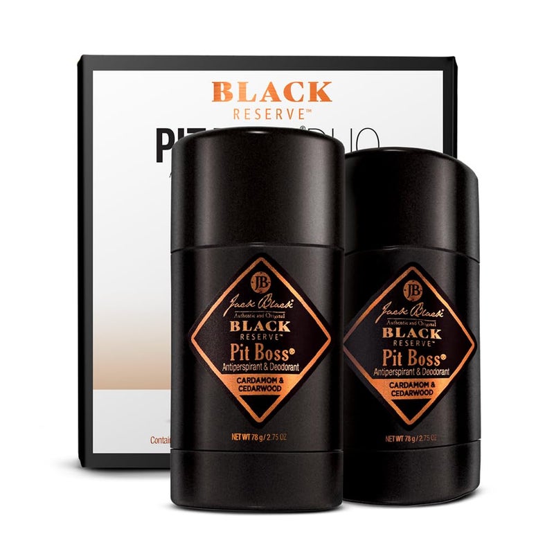 Jack Black Pit Boss Black Reserve Antiperspirant & Deodorant Men - 2.75 oz (Pack of 2) - Cardamom & Cedarwood - Mens Deodorant for Sensitive Skin - Image 1