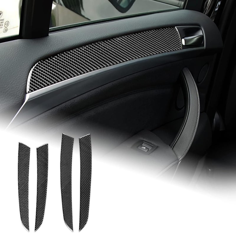 AIRSPEED Black Carbon Fiber Door Handle Panel Cover for BMW X5 E70 & X6 E71 - Image 1