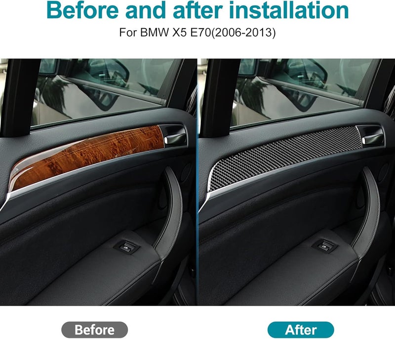 AIRSPEED Black Carbon Fiber Door Handle Panel Cover for BMW X5 E70 & X6 E71 - Image 3